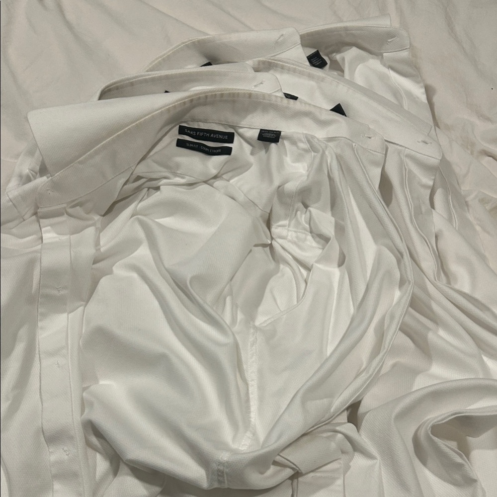Men's Saks White Dress Shirt Lot of 5 (14.5 x 32/33)